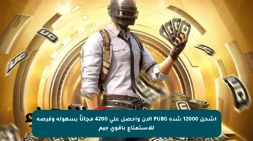 اشحن 12000 شدة PUBG الآن واحصل على 4200 مجاناً بسهولة وفرصة للاستمتاع بأقوى جيم